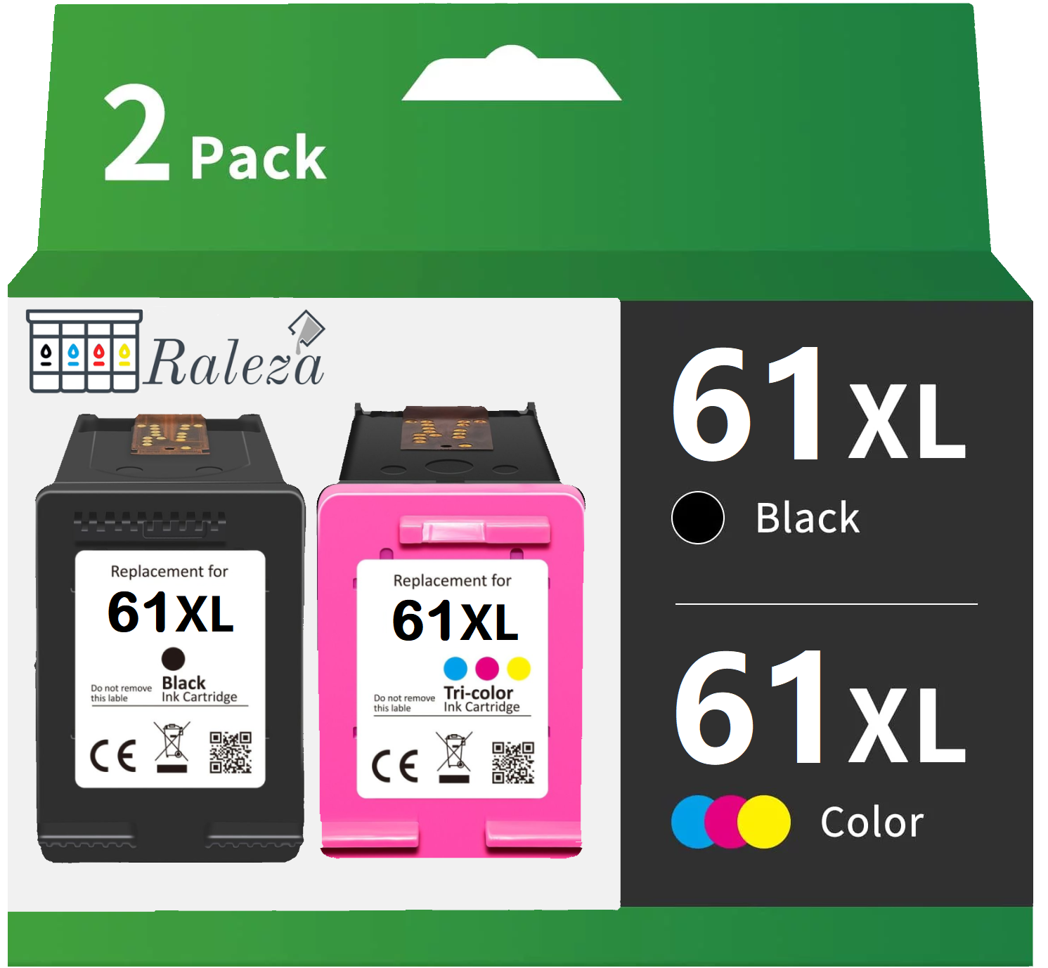 61XL Ink Cartridge Replacement for HP 4500 5530 2620 4630 1000 1010 1510 Printers  