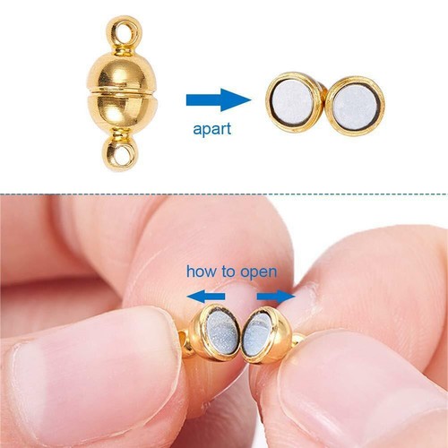 100 Random Brass Magnetic Clasps Smooth Oval Nickel Free Converter Closure 11mm - Picture 5 of 7