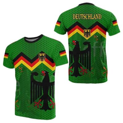 Deutsche Germany Flagge Adler eagle Sports Kurzarm T-Shirt Shirt Polyester