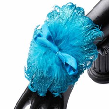 Package of 6 Once-Size-Fits-Most Sparkling Teal Feather Wrist Corsages