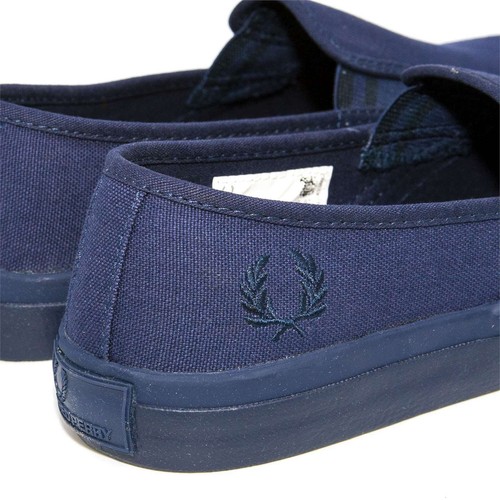 Fred Perry Men's NEW Turner Slip On Canvas Casual Sneakers Comfort Shoes Blue - Picture 7 of 8