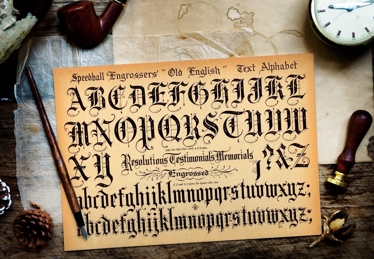 Old English Calligraphy Alphabet Old English Lettering | Lettering Art