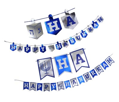 Happy Hanukkah 5 Foot Pennant Holiday Party Banner Happy Hanukkah 5 Foot Pennant Holiday Party Banner