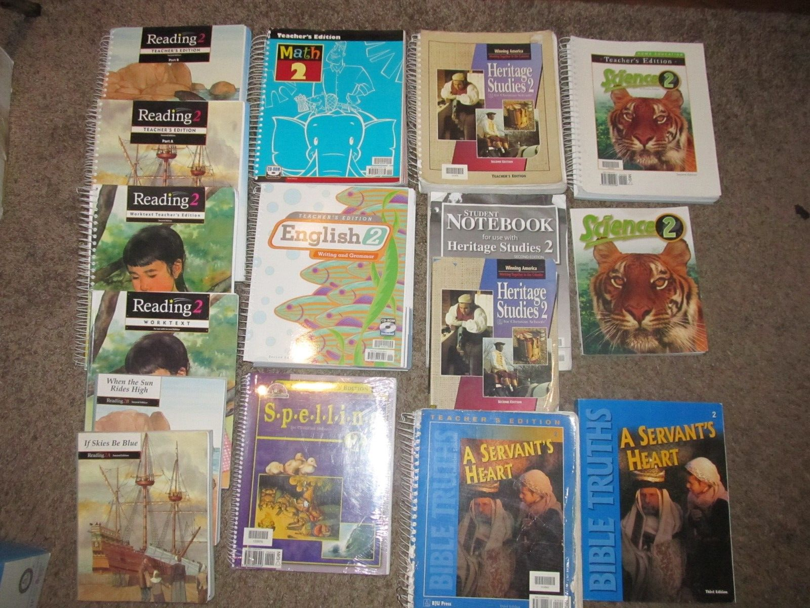 BJU Bob Jones 2nd Grade 2 Curriculum SET Math Reading English Science ...