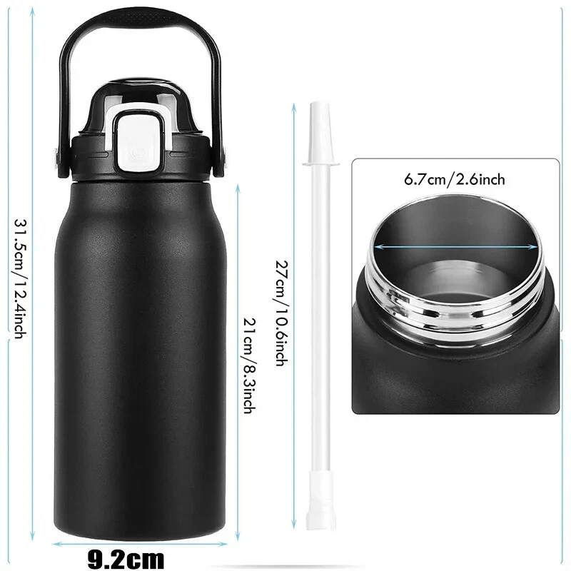 Stainless Steel Insulated Tumbler with Straw for Hot & Cold Drinks