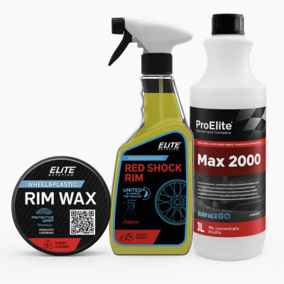 Max 2000 Aktivschaum + Felgenwachs + Red Shock Rim Felgenreiniger Set