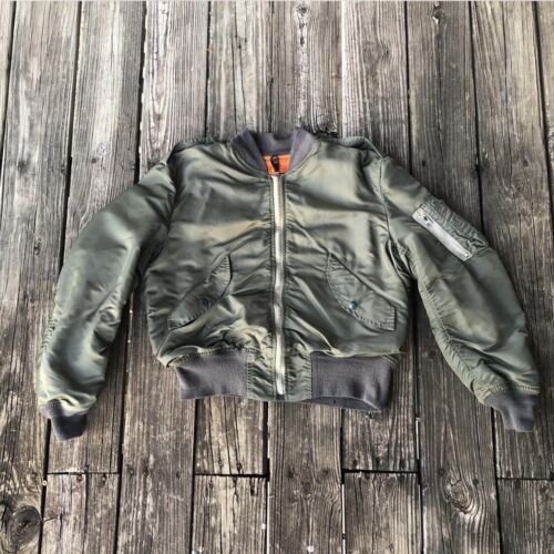 Vintage Alpha Industries L-2B Wojskowa kurtka bomberka lotnicza Made In USA - Zdjęcie 1 z 8