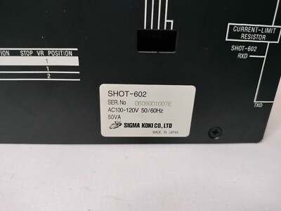【中古品】SIGMA KOKI SHOT-602 2軸ステージコントローラ 本体 Sigma Koki SHOT-602 SHOT602 Two-Axis Stage Controller AC100-120V