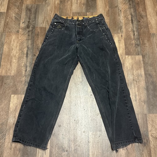 Vintage Paco Elite Jeans bestickt 33x32 Baggy Grunge Hip Hop Sk8r Punk Rave
