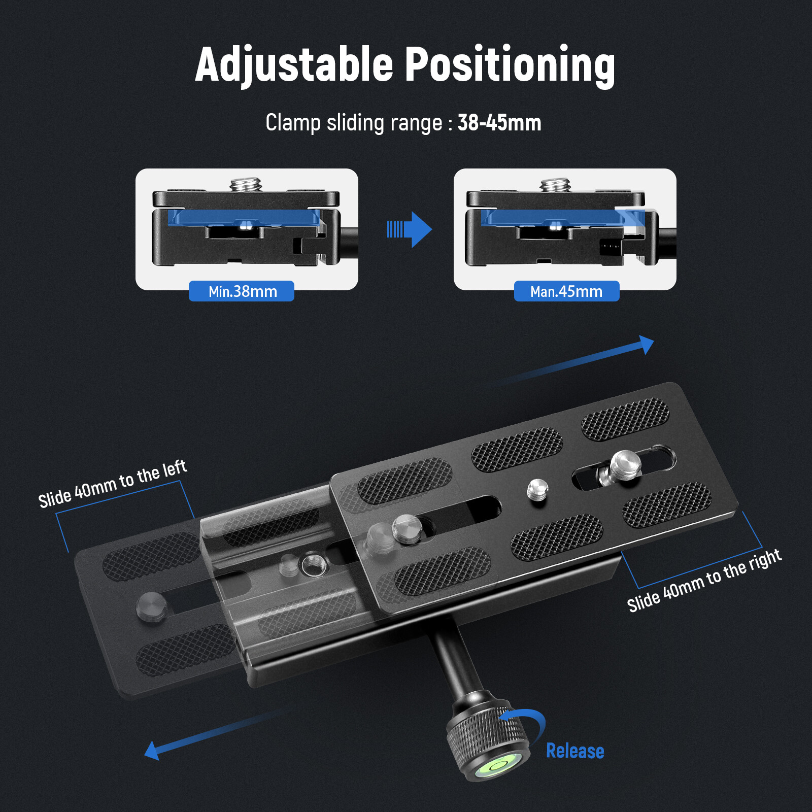 Neewer Quick Release Plate with Clamp Adapter Set, 120mm QR Plate with