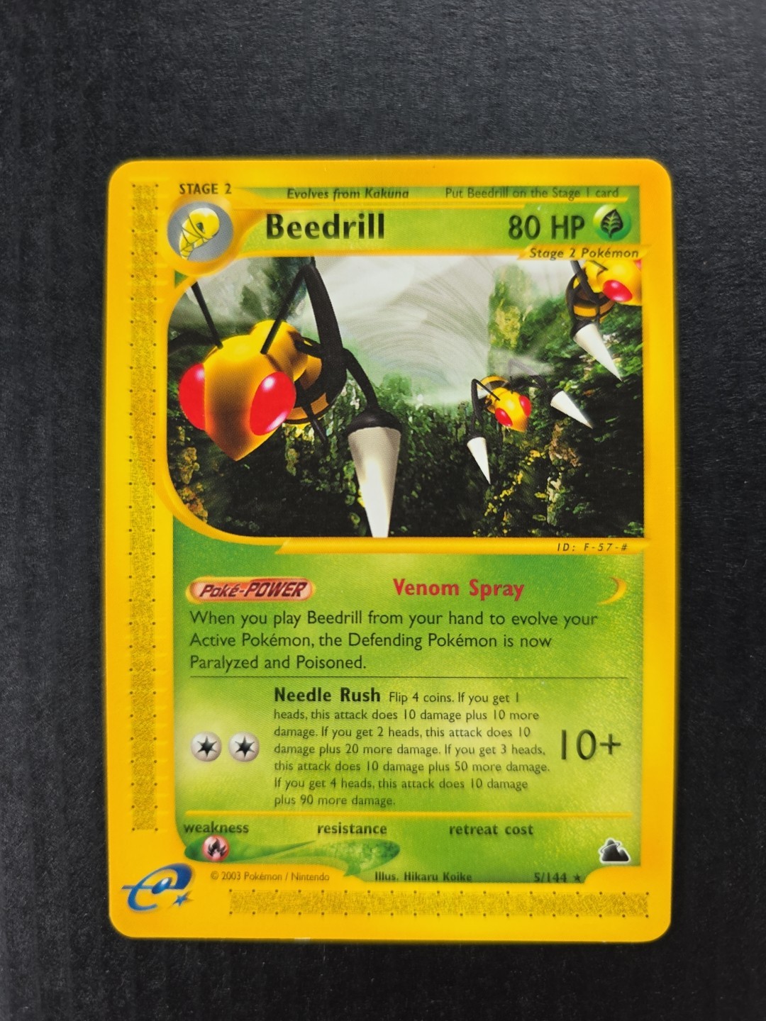 Pokemon Card - Beedrill Skyridge 5/144 Rare Non-Holo