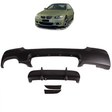 Heckansatz Diffusor Passend für BMW E92 Coupe E93 Cabrio M-Paket 2-Rohr