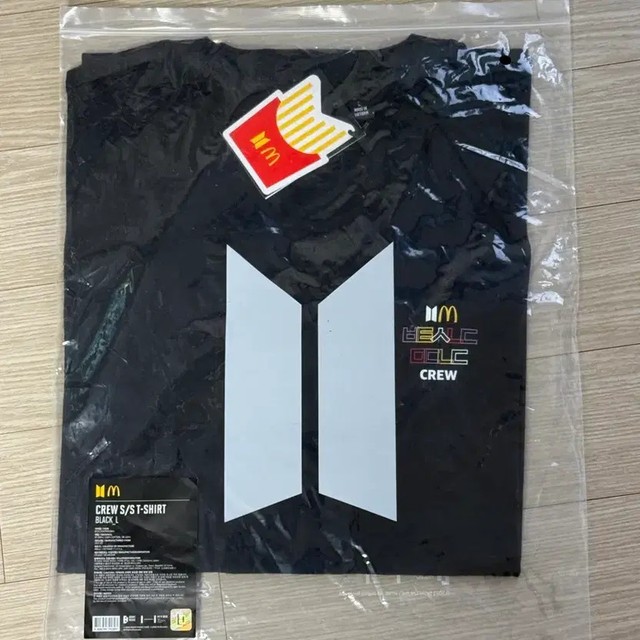 McDonald's BTS Collaboration Unopened Black T-Shirt L Size