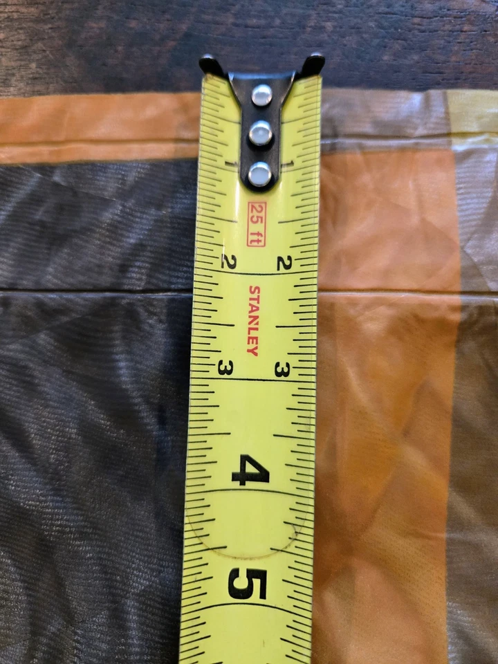 Cortina de ducha vintage años 70 naranja amarillo y marrón vinilo CHECK puesto talla 34x52 Foto 4 de 4