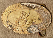 Mothers Fathers Italian Association Brass Collectible Belt Buckle