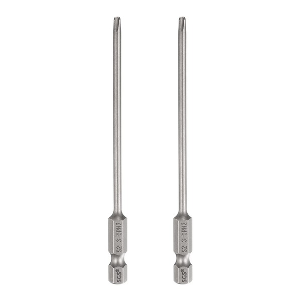 "2Er-Set PH2 Kreuzschlitz-Bit FüR 1/4\\\" Sechskantschaft 10Cm Magnetisch"-image