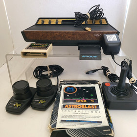 Atari 2600 Sears Tele Game Sixer Console w/ Games Controllers System Stand Works