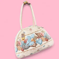 Artist Paul Brent Vintage 90’s Beach Tote Boho Canvas Handbag