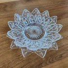 Vintage Clear Federal Glass Pedal Bowl Plate Set 1960s 2 Pieces