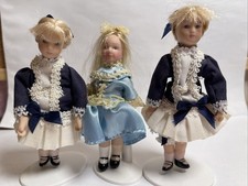 Three 1/12th Doll&rsquo;s House Girl Figures. Poseable. With Stands. No Boxes.