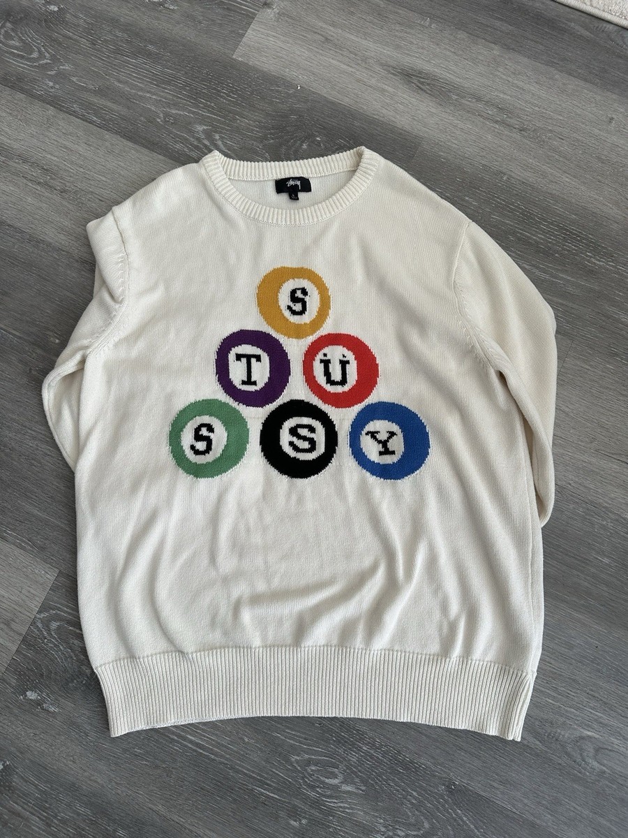 Stussy Sweater Billiards Pool 8Ball Knit Size Large RARE | eBay
