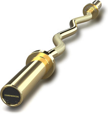 47" Olympic EZ Curl Bar 500-Lbs Capacity Steel Barbell Suitable for 2" Weight Pl