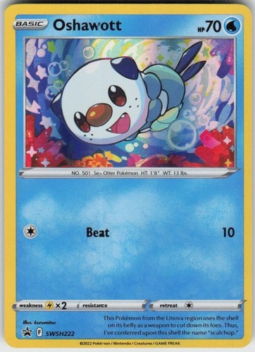 Holo Oshawott SWSH222 Promo Sword & Shield Promo Lightly Played