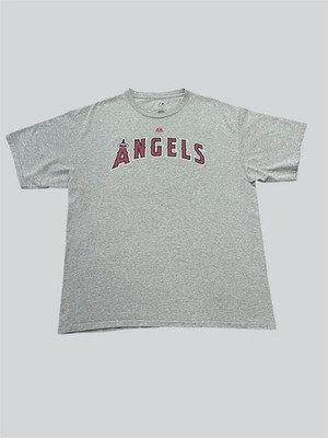 Albert Pujols Anaheim Angel vintage baseball gray jersey majestic Tshirt Size XL
