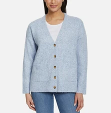 Ella Moss Ladies' Button Front Cardigan Blue, Large