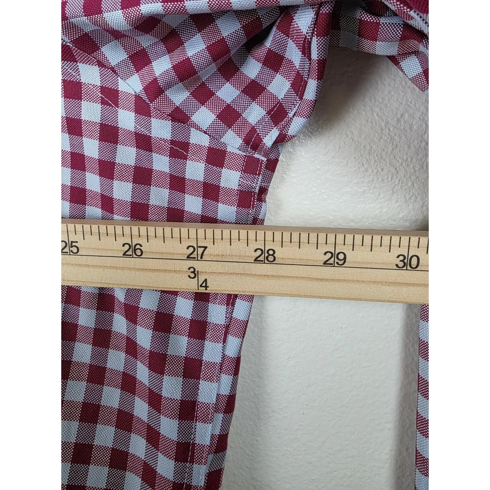 Egara Dress Shirt Mens 3XLT Red Gingham Checkered Slim Fit Non Iron Long Sleeve - Image 4 of 4