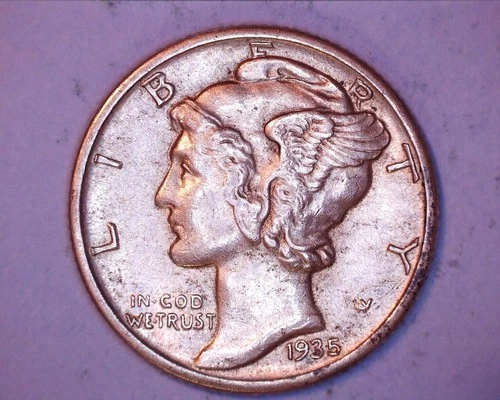 1935 MERCURY DIME   AU+  ***217-6A