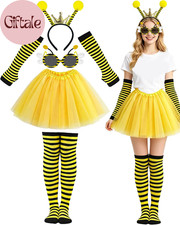 Bee Costume Women Bumblebee Tutu Headband Socks Halloween Cosplay