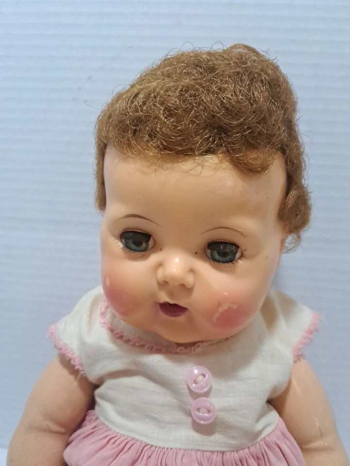 Vtg Tiny Tears Doll Has Wear Scuffs Eyes Stick Thinning Hair American Character - Image 2 of 4