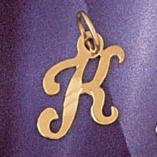 Initial K Charm Pendant 14k Gold 0.8 Grams 