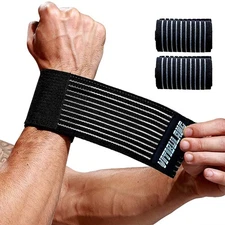 2 Pack Wrist Wraps for Working Out,Arthritis Hand Support One Size, BLACK