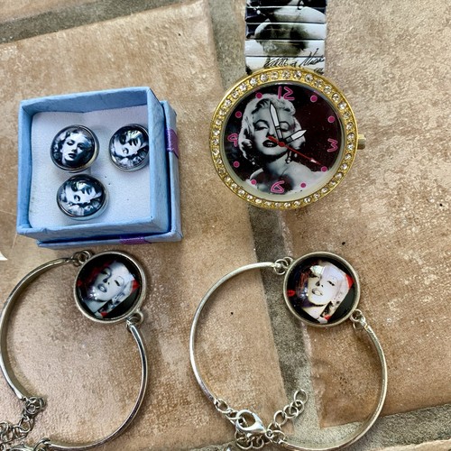 Marilyn Monroe Costume Jewelry Lot Watches Bracelets Earrings Pendants *READ* - Picture 3 of 10