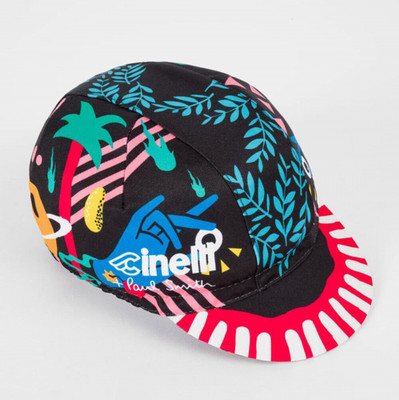 Cinelli Hat Ana Benaroya Schlangenkappen Firefly Hellgelb Hellblau Radfahren Cap