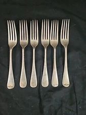 Vintage EPNS 6 pc Silver Plate Flatware Silverware Forks E.P.N.S