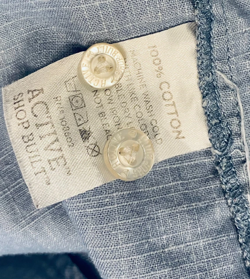 ACTIVE RIDE SHOP HOMBRE DENIM ABOTONADA MANGA LARGA CAMISA CON BOLSILLOS Y2K SKATE Foto 4 de 4