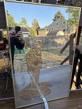 Vintage Oriental Asian Etched Geisha Girl Gol...