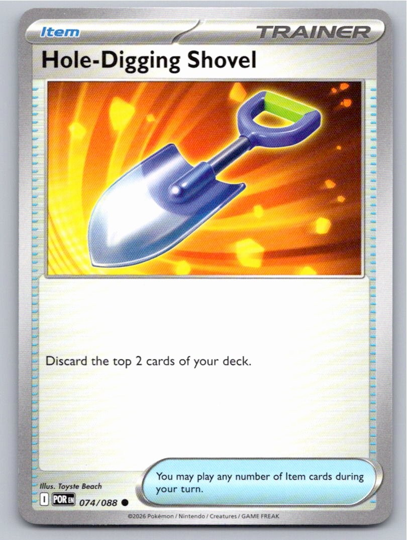2026 POKEMON HOLE-DIGGING SHOVEL PERFECT ORDER 074/088 COMMON NM A12930 FREE S&H