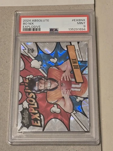 2024 Panini Absolute Bo Nix Explosive RC #EX-BNX PSA 9 Mint POP 128 Broncos