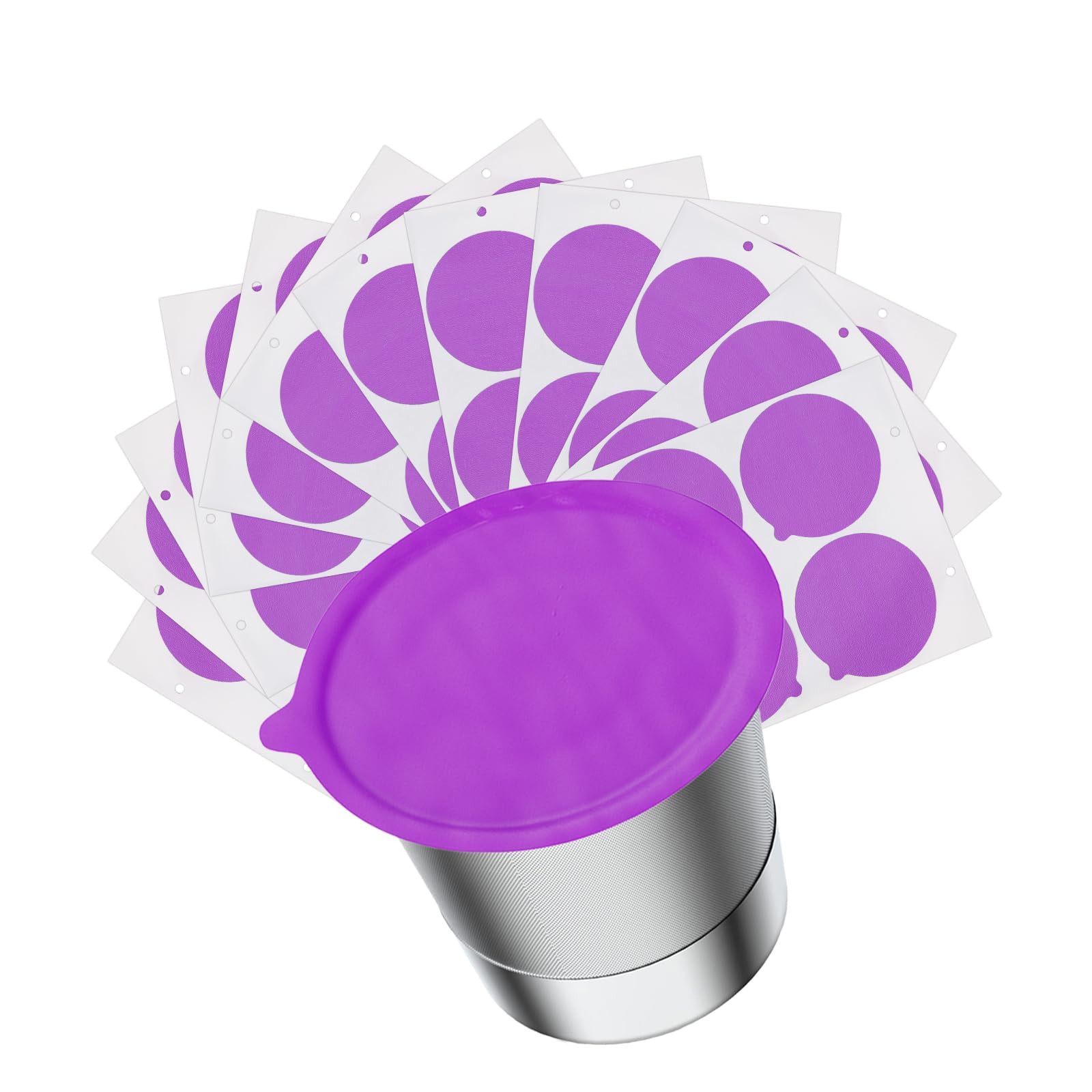 , Juego de filtros K Cup reutilizables, taza K de acero inoxidable con tapas de papel de aluminio, U...