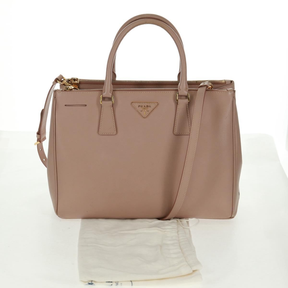 Prada Double Zip Lux Tote Saffiano Leather Pink Leather Tote Bag Bag Authentic thumbnail 19