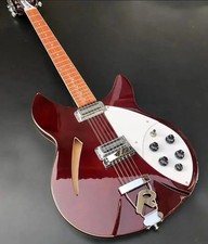 12 Strings Wine Red Semi Hollow Body Electric Guitar Gloss Varnish Fingerboard