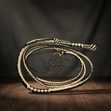 Cowhide Leather Bullwhip 8 FT  Handmade whip Equestrian Professional bull whip