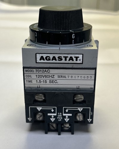 AGASTAT,7012AC,TIME DELAY RELAY 1.5-15 SEC 120V