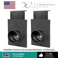 POWERTEC 70133-P2 2-1/2-Inch Blast Gate Black - 2.5" Blast Gate