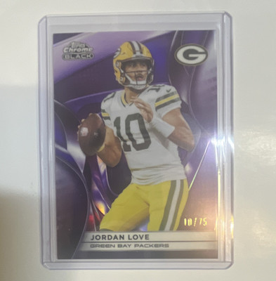 Topps Chrome Black Jordan Love Green Bay Packers #40 Serial Numbered 10/75
