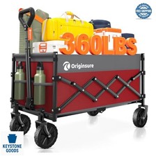 Foldable Wagon Cart 360LBS Capacity Heavy Duty All Terrain Wheels Adjustable